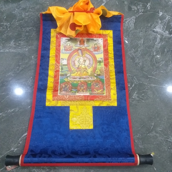 Tranh Thangka Phật Bạch Tản Cái_35x20cm